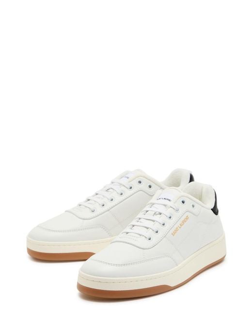 Saint Laurent White Sl/61 Leather Sneakers for men