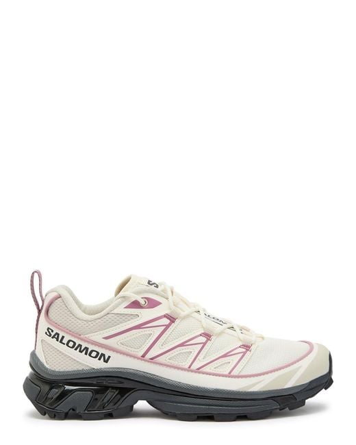 Salomon White Xt-6 Expanse Panelled Mesh Sneakers