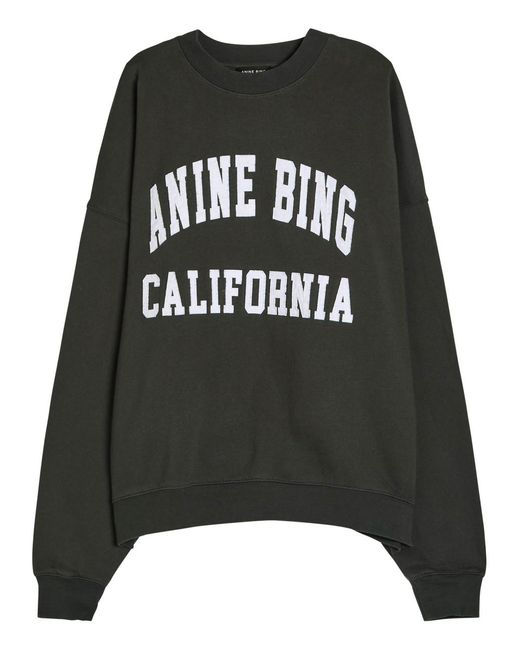 Anine Bing Black Miles Logo Cotton Sweatshirt