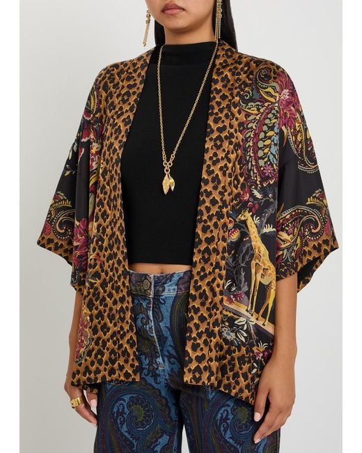 Etro Brown Printed Silk Jacket