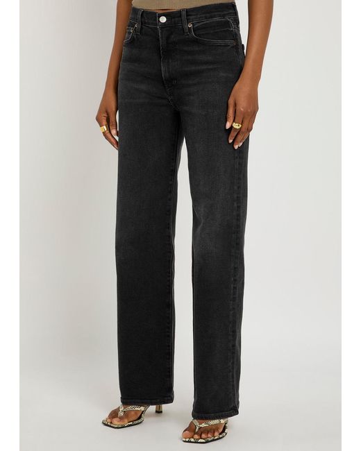 Agolde Black Harper Straight-Leg Jeans