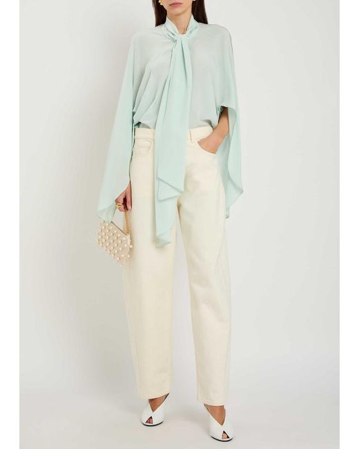 Stella McCartney Blue Tie-Effect Silk Shirt