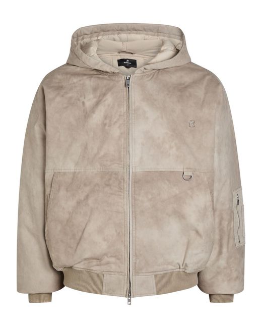 Represent Natural Hooded Brushed Stretch-Cotton Bomber Jacket for men