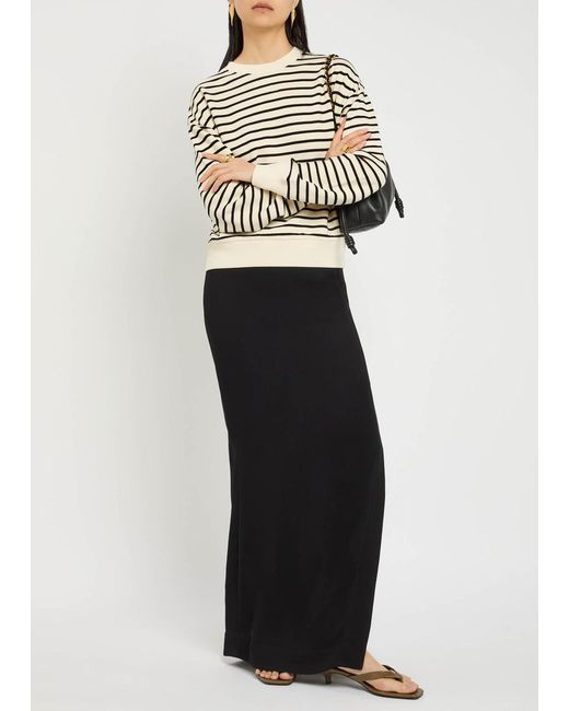 Anine Bing Black Dean Striped Cotton-Blend Sweatshirt