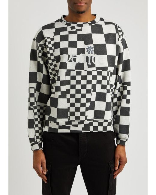 ERL Black Venice Checked Cotton Sweatshirt for men