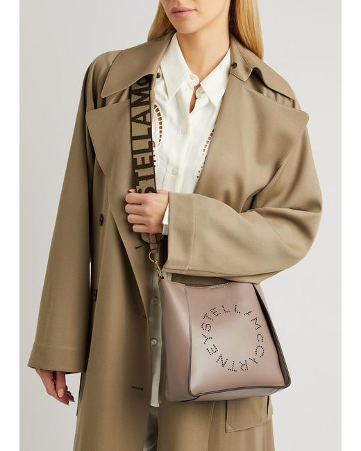 Stella McCartney Gray Stella Logo Mini Faux Leather Cross-body Bag
