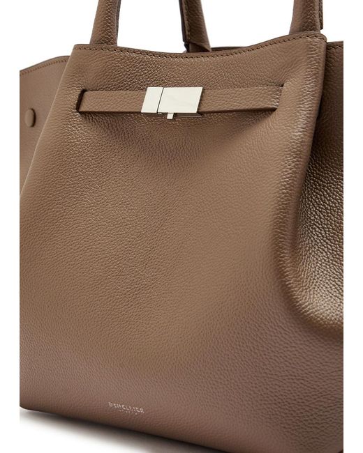 DeMellier London Brown The New York Midi Grained Leather Tote