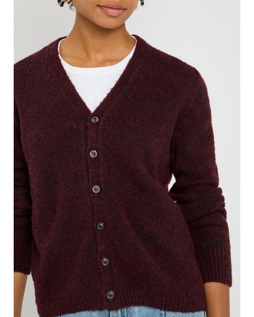 Maison Margiela Red Wool-Blend Cardigan