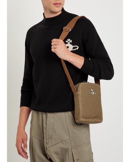 Vivienne Westwood Brown Luke Canvas Cross-Body Bag for men