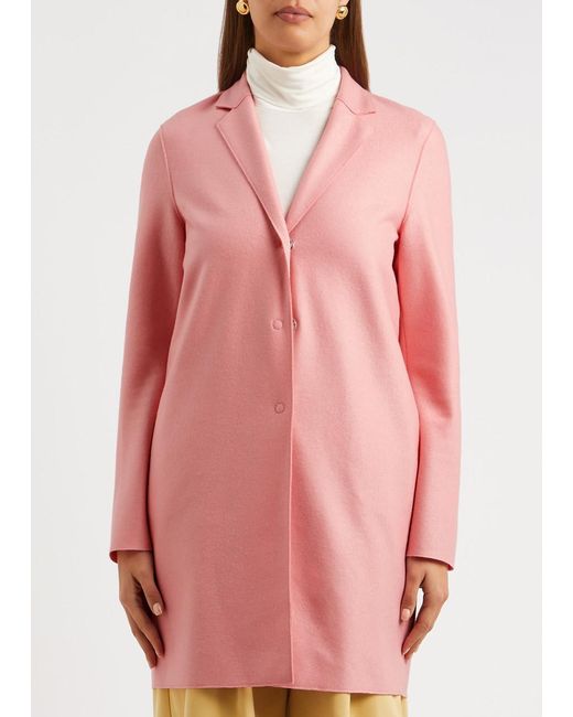 Harris Wharf London Pink Cocoon Wool-felt Coat