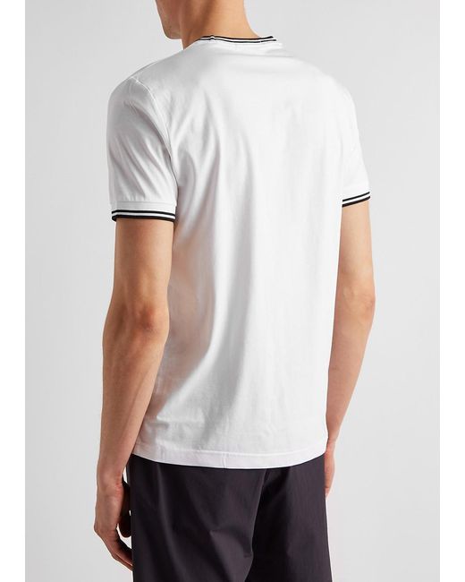 Fred Perry White M1588 Cotton T-Shirt for men