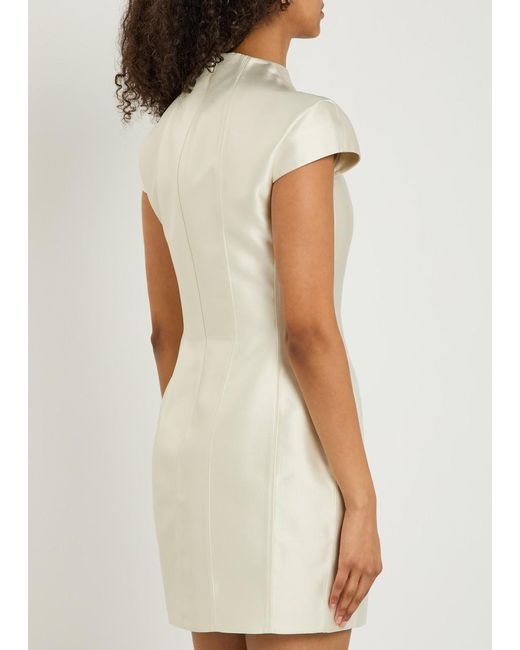 De La Vali Natural Zena Darted Crepe Mini Dress