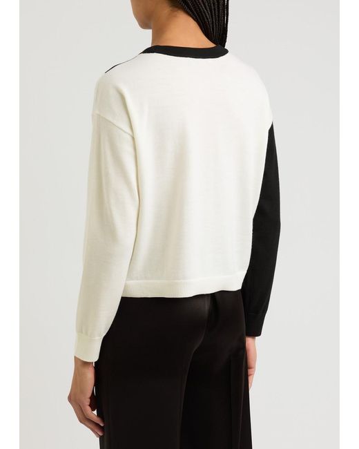 Alice + Olivia Black Gleeson Staceface Graphic Sweater