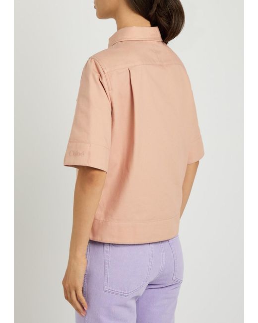 Chloé Pink Cotton-Twill Shirt