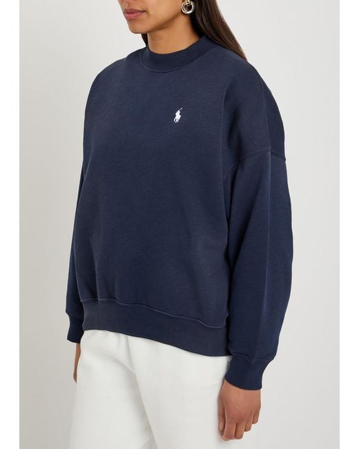 Polo Ralph Lauren Blue Logo Cotton-Blend Sweatshirt