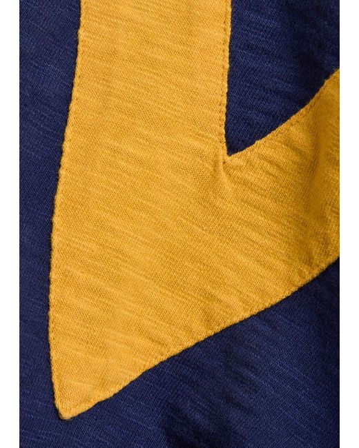 Drake's Blue Panelled Cotton Rugby Top for men