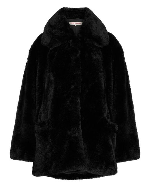 Black fur peacoat deals