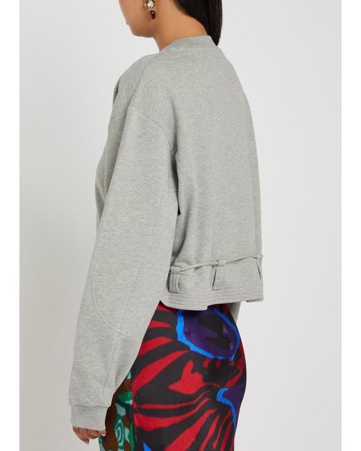 Dries Van Noten Gray Hasterfiela Drawstring Cotton Sweatshirt