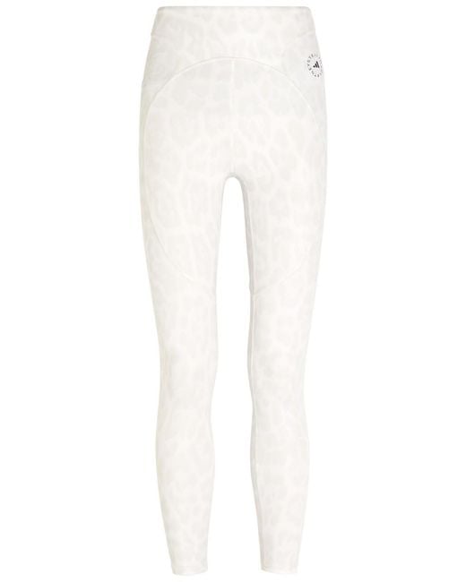 Stella McCartney White Adidas X Training 7/8 Leopard-Print Leggings