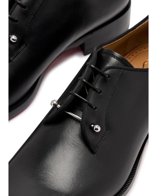 Christian Louboutin Black Chambeliss Leather Loafers for men