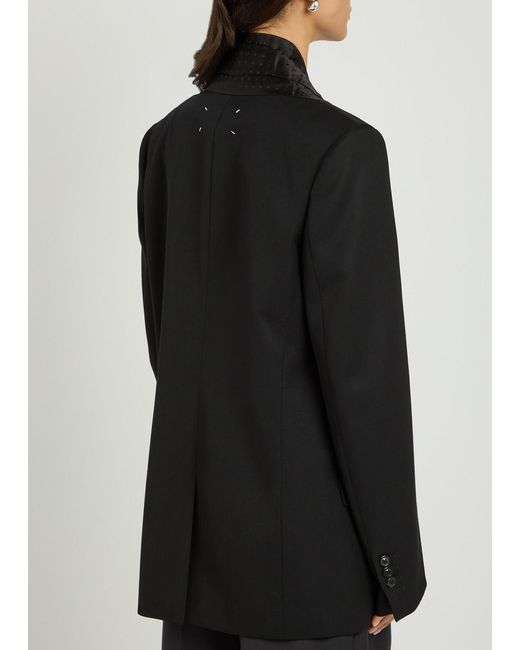 Maison Margiela Black Layered Silk And Wool Blazer