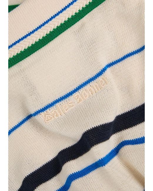 Wales Bonner Gray Adidas X Striped Knit Polo Shirt