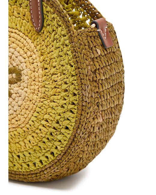 Anya Hindmarch Metallic Small Round Bow Raffia Tote Bag