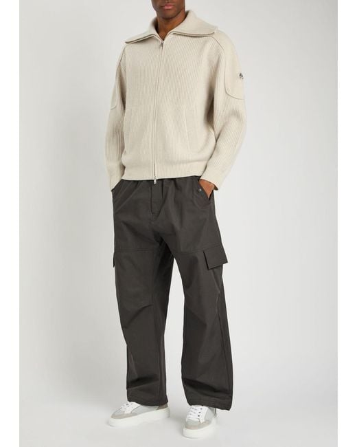 Moose Knuckles Natural Colson Ribbed Wool Sweatshirt for men