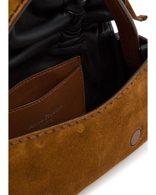 Acne Brown Multipocket Micro Suede Cross-Body Bag