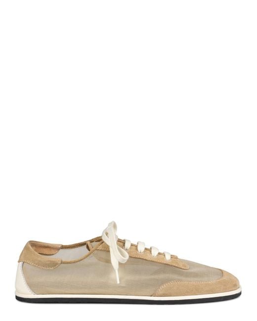 Dear Frances Natural Mesh And Suede Sneakers