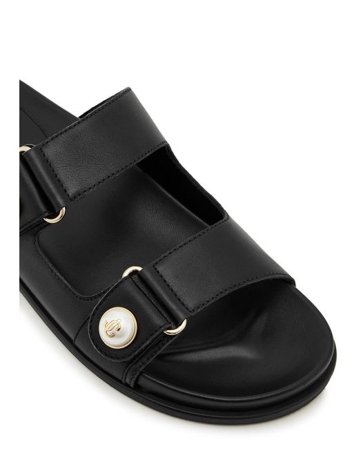 Jimmy Choo Black Fayence Embellished Leather Sandals