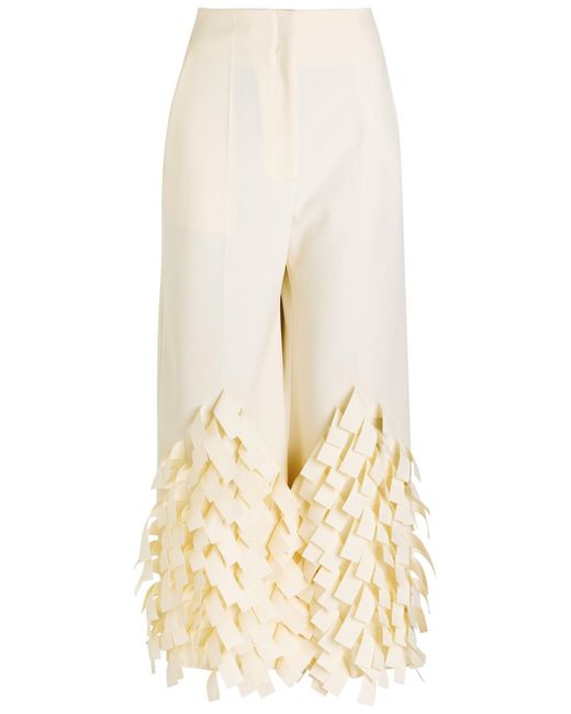A.W.A.K.E. MODE Natural Laser-Cut Crepe Trousers