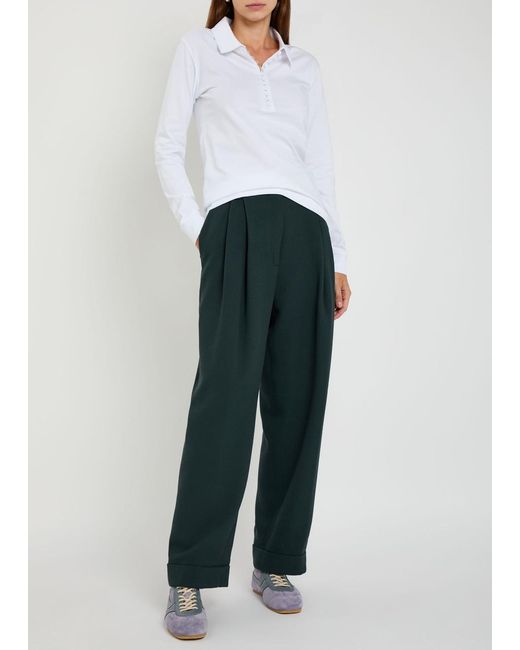 Dries Van Noten White Herst Cotton Polo Top