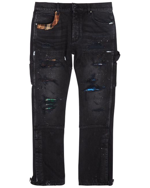Amiri Carpenter Black Distressed Straight-leg Jeans for men
