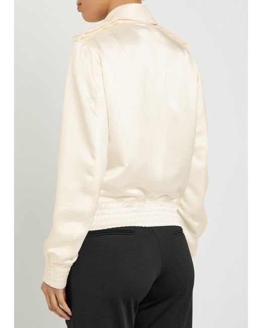 AARON ESH Natural Blouson Satin Flight Jacket