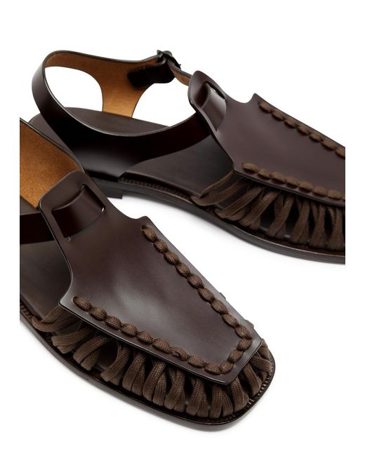 Hereu Black Alaro Leather Sandals