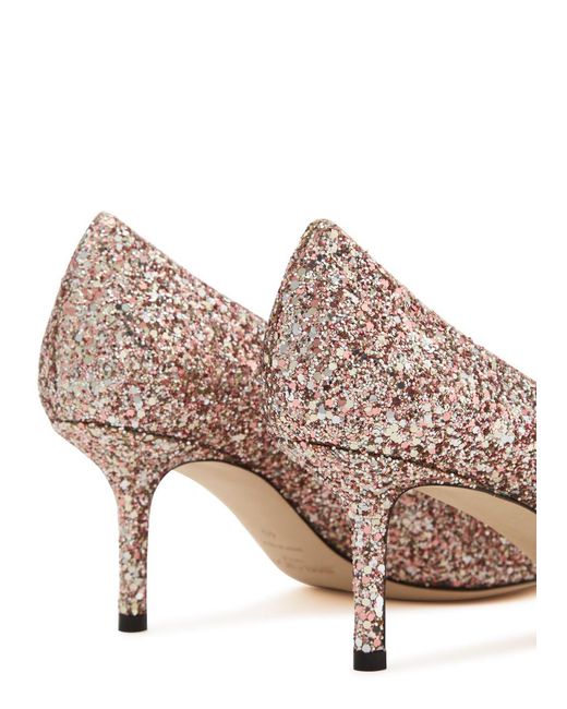 Jimmy Choo Brown Love 65 Glittered Pumps