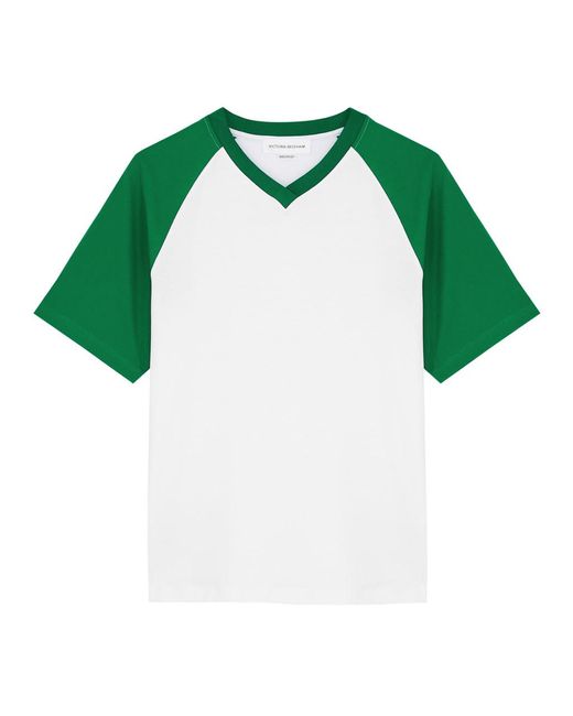 Victoria Beckham Green Football Cotton T-shirt