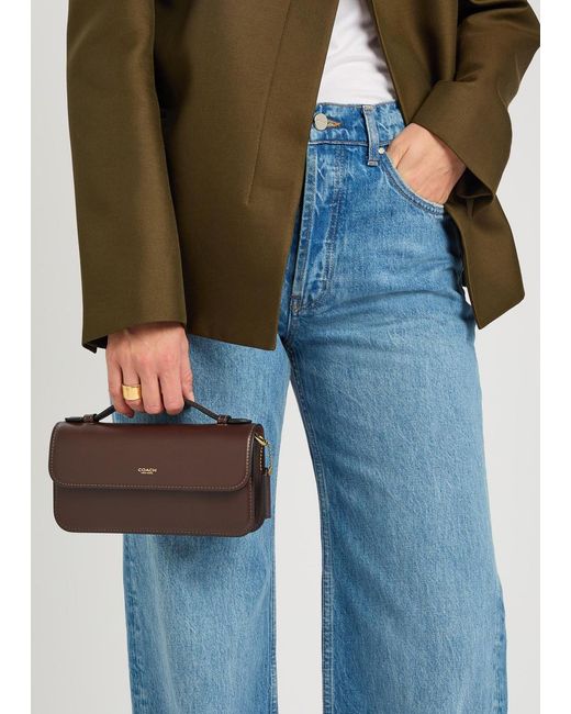 COACH Brown Elora Leather Top Handle Bag