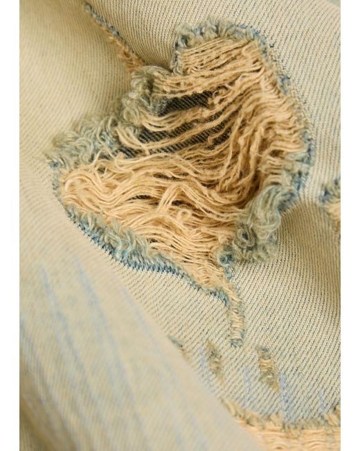 KENZO Natural Distressed Wide-Leg Jeans for men