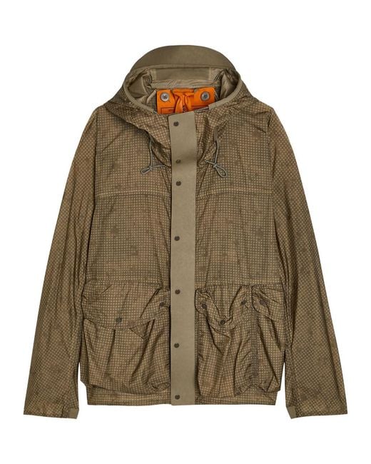 C P Company Green Skye Checked Hooded Shell Jacket for men