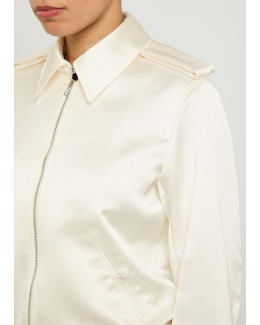 AARON ESH Natural Blouson Satin Flight Jacket
