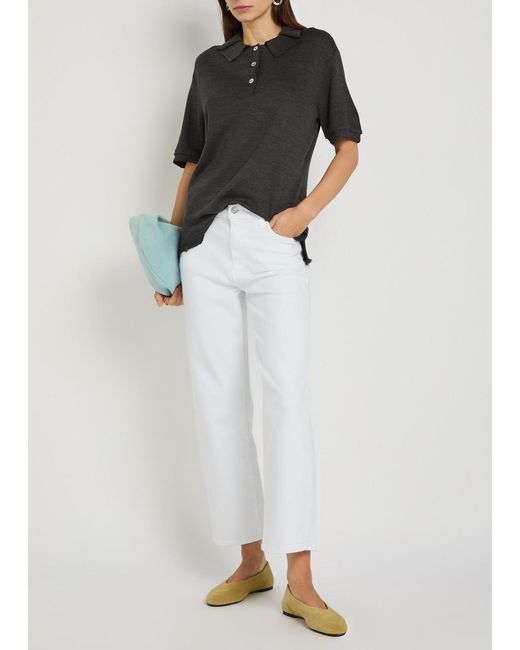 PAIGE White Mason Straight-Leg Stretch-Denim Jeans