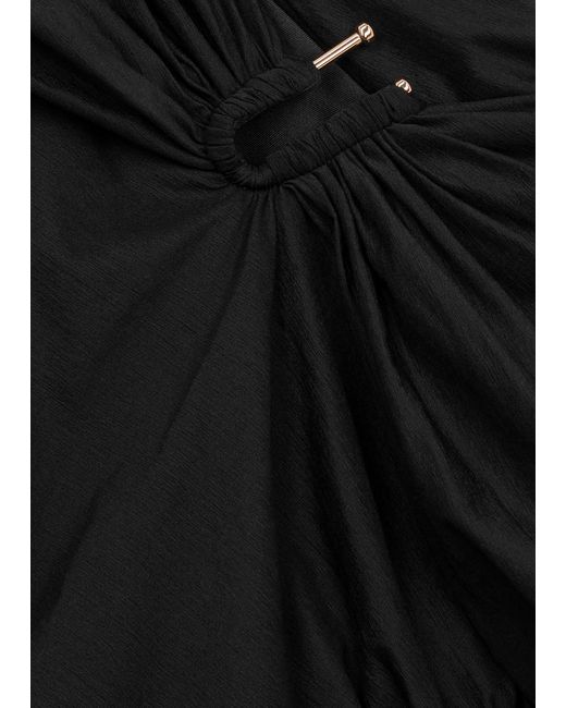 Rebecca Vallance Black Madison Ruched Jersey Mini Dress