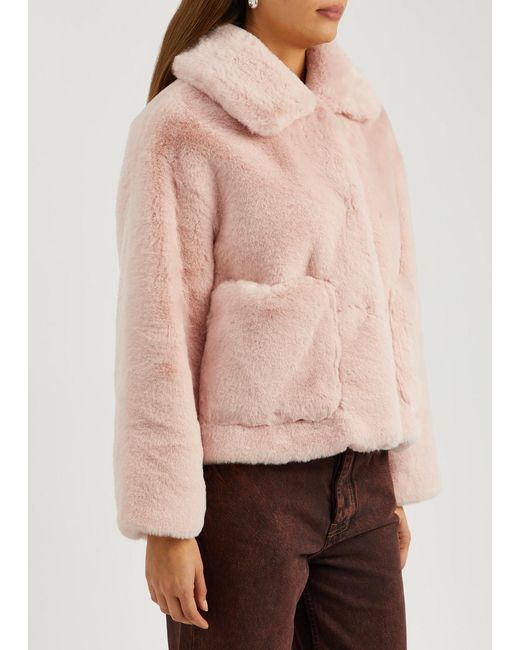 Jakke Pink Traci Faux Fur Jacket