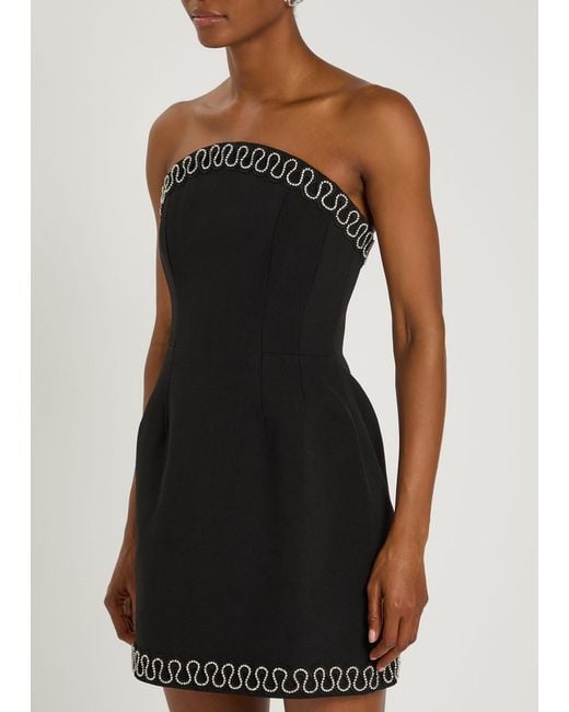 Rebecca Vallance Black Nyx Crystal-Embellished Crepe Mini Dress