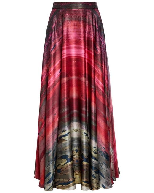 Roksanda Red Ameera Printed Silk Skirt