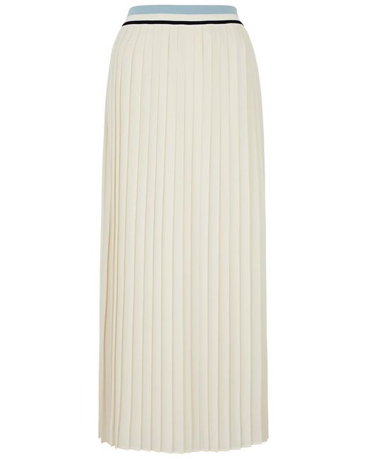 Moncler Natural Pleated Georgette Maxi Skirt