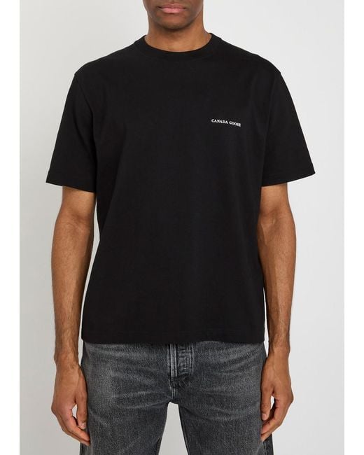 Canada Goose Black Novo Graphic Print Cotton T-Shirt for men
