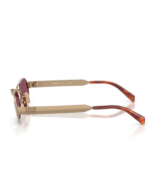 Miu Miu Pink Rectangle-Frame Sunglasses